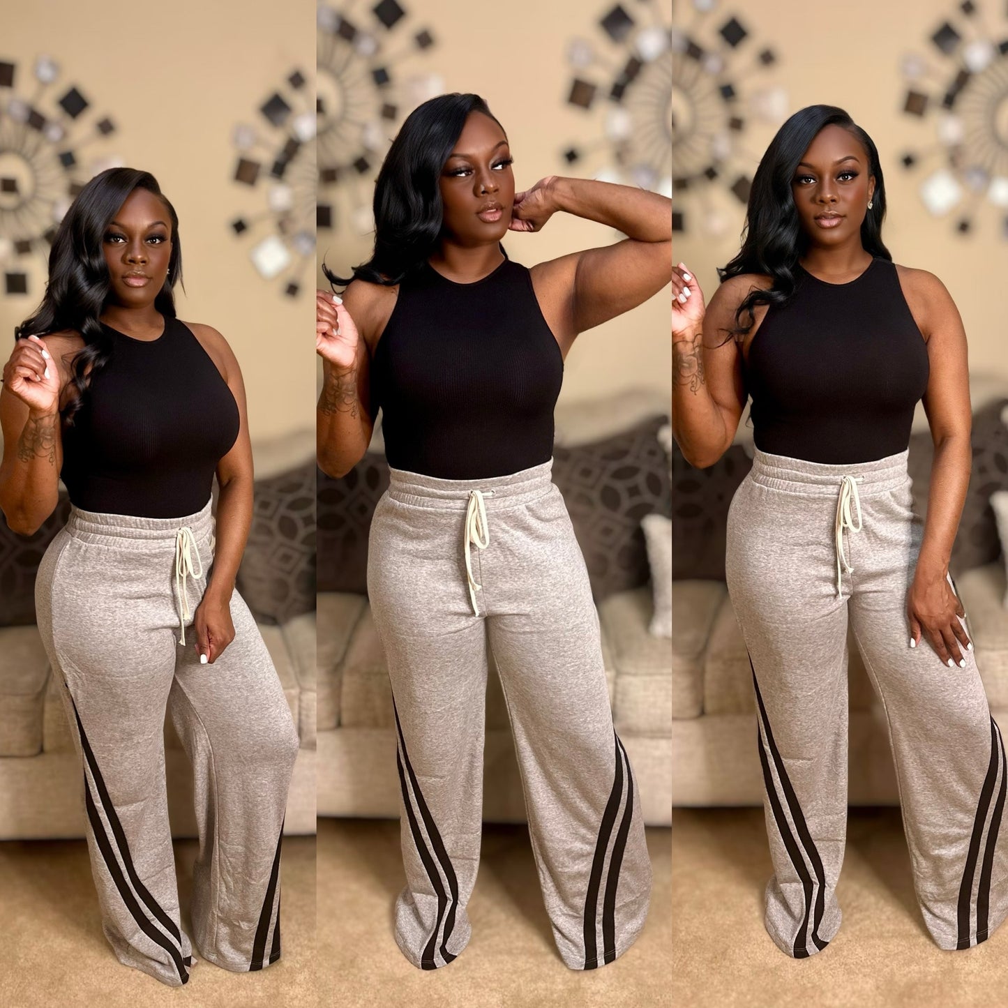 WIDE LEG JOGGERS (GREY/BLACK)