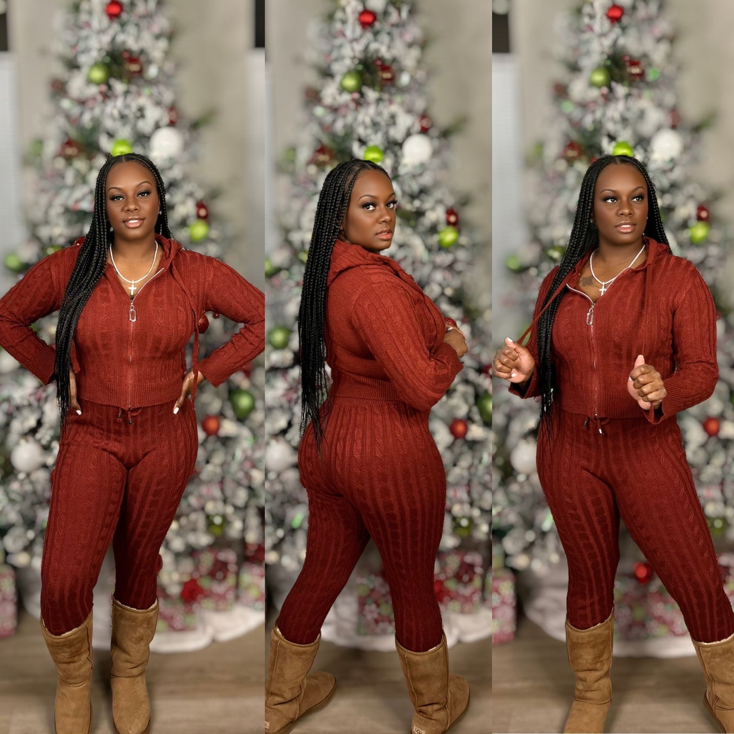 THE KNITTY SET (BURGUNDY)