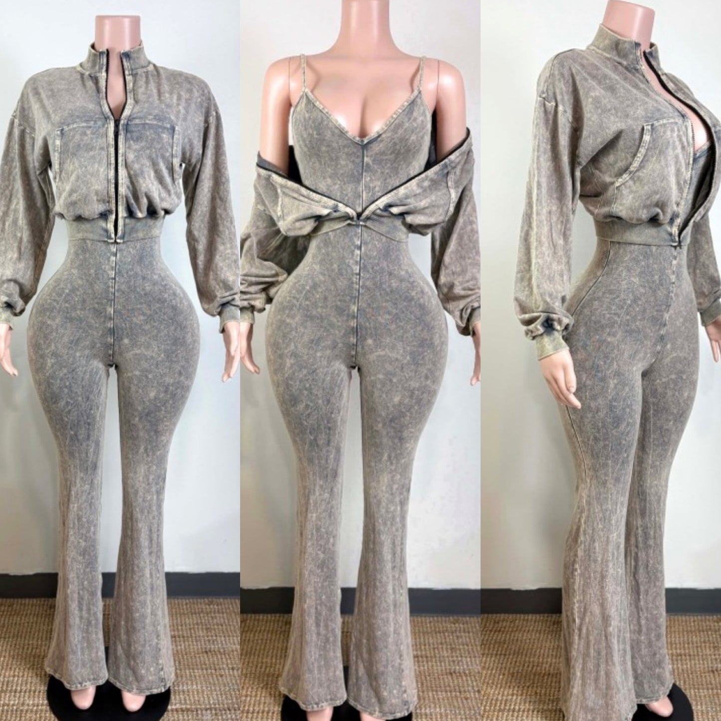 Hot Girl 2Piece Set (Ash Grey)