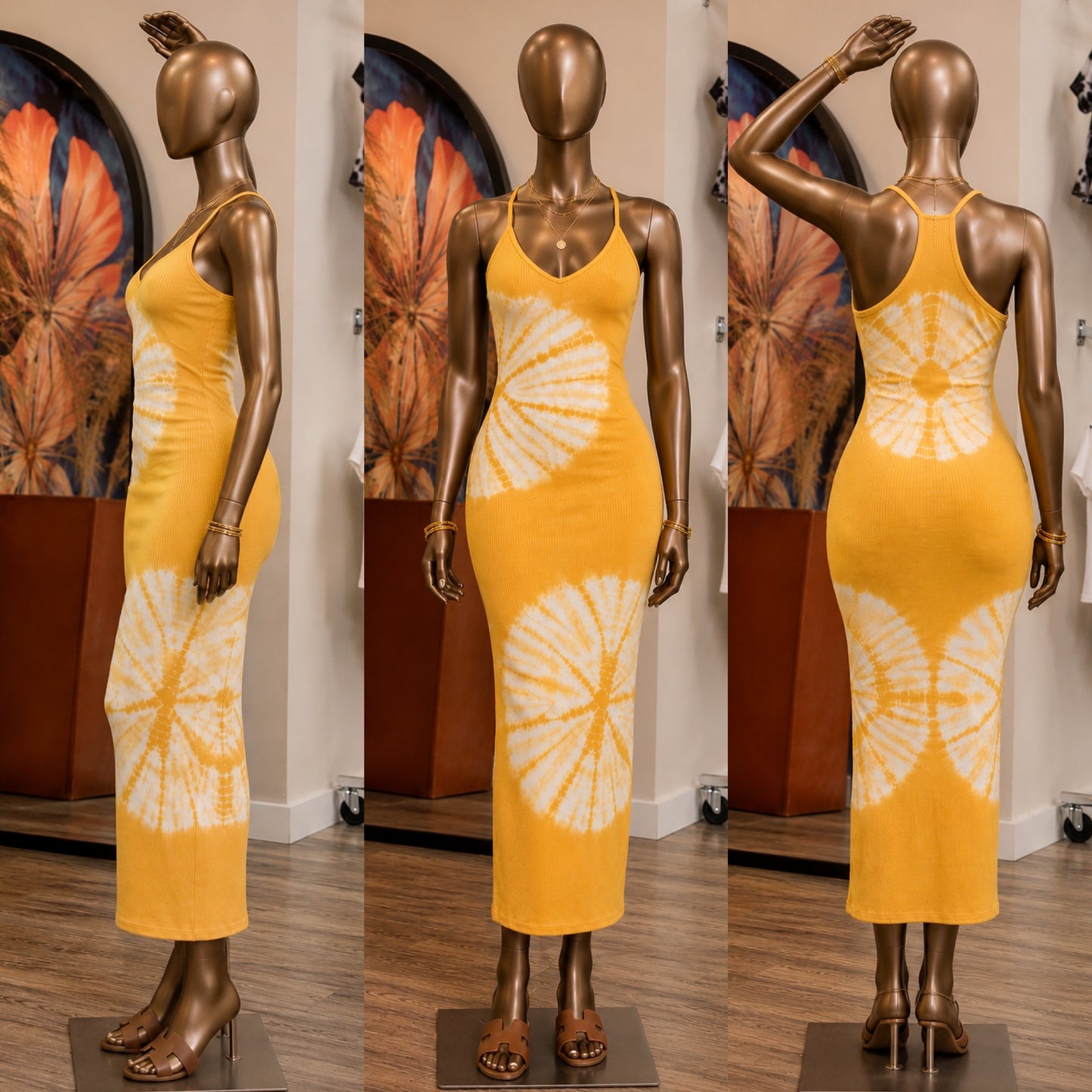Daisy Tie Dye Dress (Yellow)