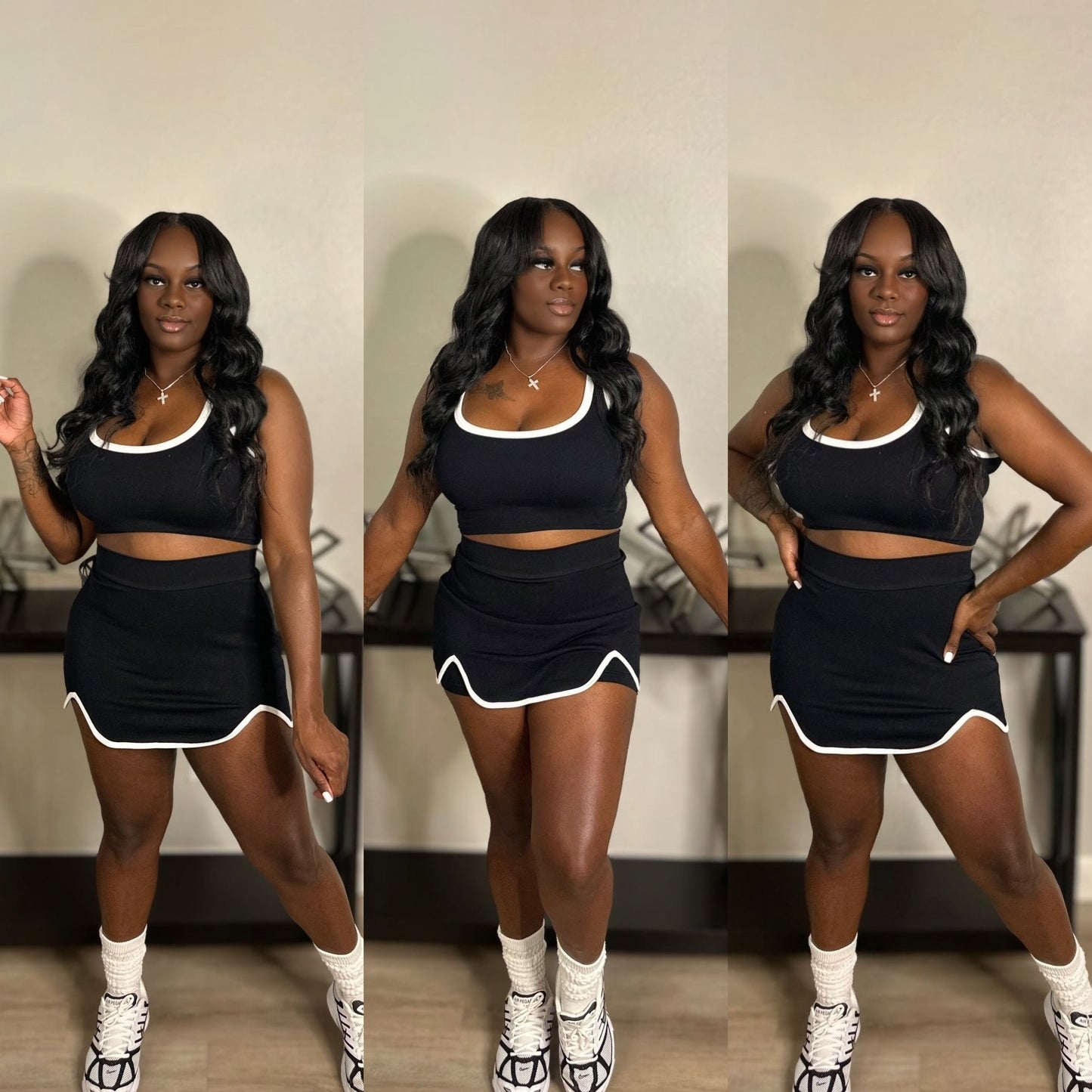 IN MY LANE SKORT SET (BLACK)
