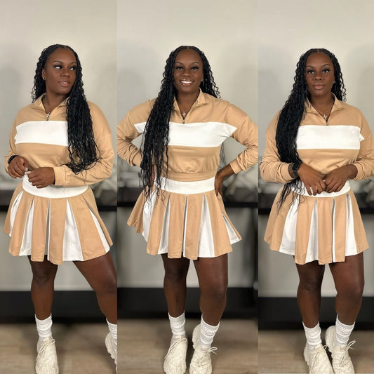 KELLY SKORT SET (TAN)