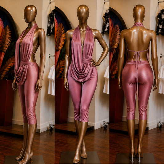 Rich Girl Energy Jumpsuit (Mauve Pink)