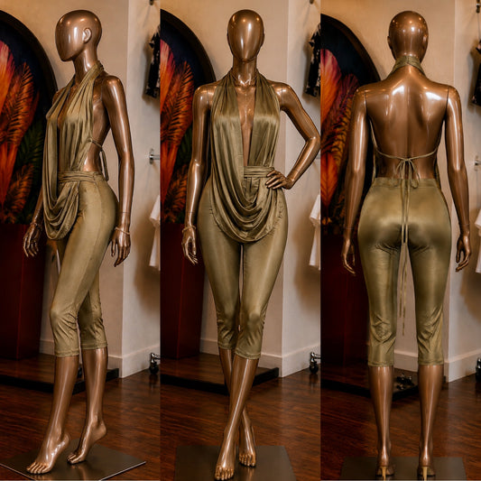 Rich Girl Energy Jumpsuit (Olive)