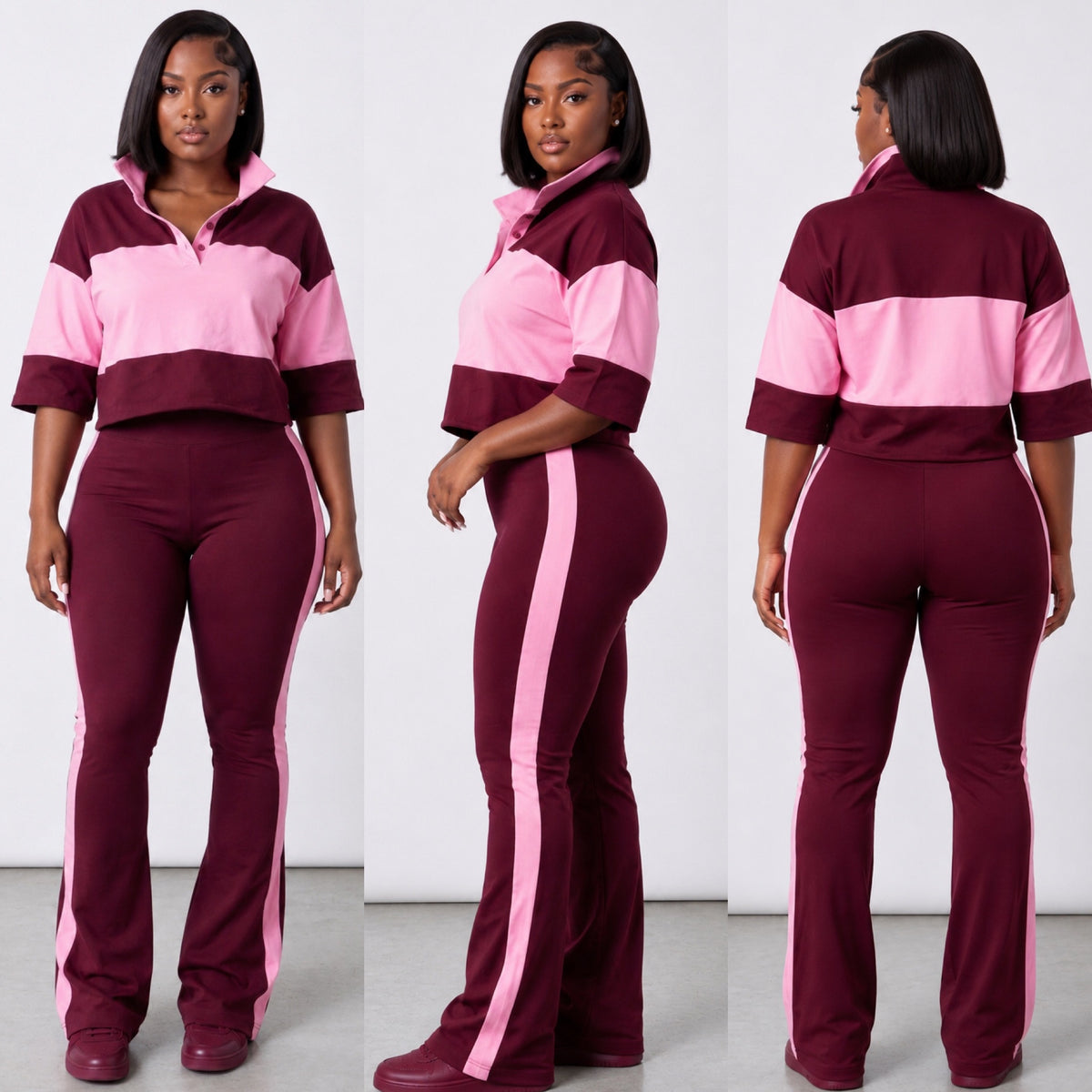 Pretty In Motion Set (Maroon Pink)