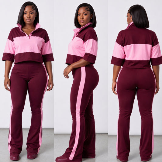 Pretty In Motion Set (Maroon Pink)