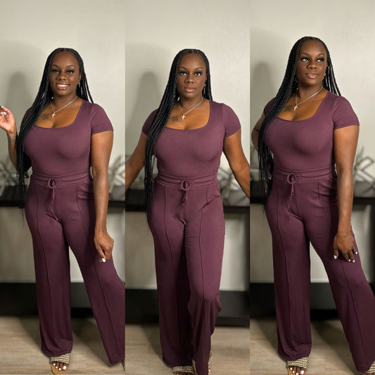 New Breeze Pants Set (Plum)