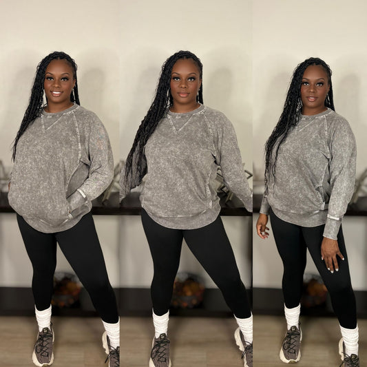 Comfy Acid Wash Set (BLACK)